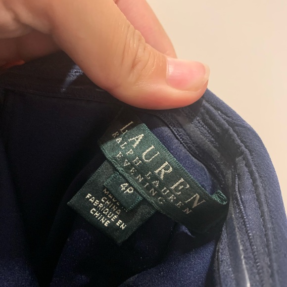 Ralph Lauren navy blue bridesmaid dress size 4P - Picture 2 of 6